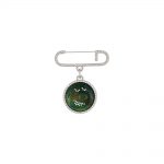 Dior x Kenny Scharf Brooch Jade Stone Silver in Silver Finish Brass with Silver-tone