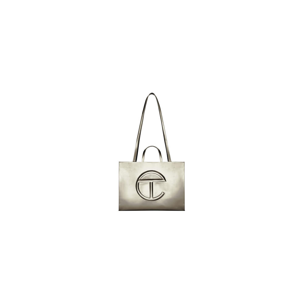 Telfar Shopping Bag Large Bronze in Vegan Leather with Silver-tone