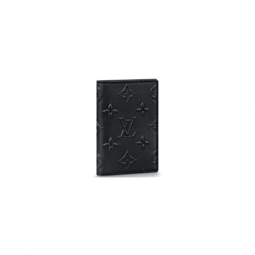 Louis Vuitton Pocket Organizer Monogram Seal Black in Cowhide Leather