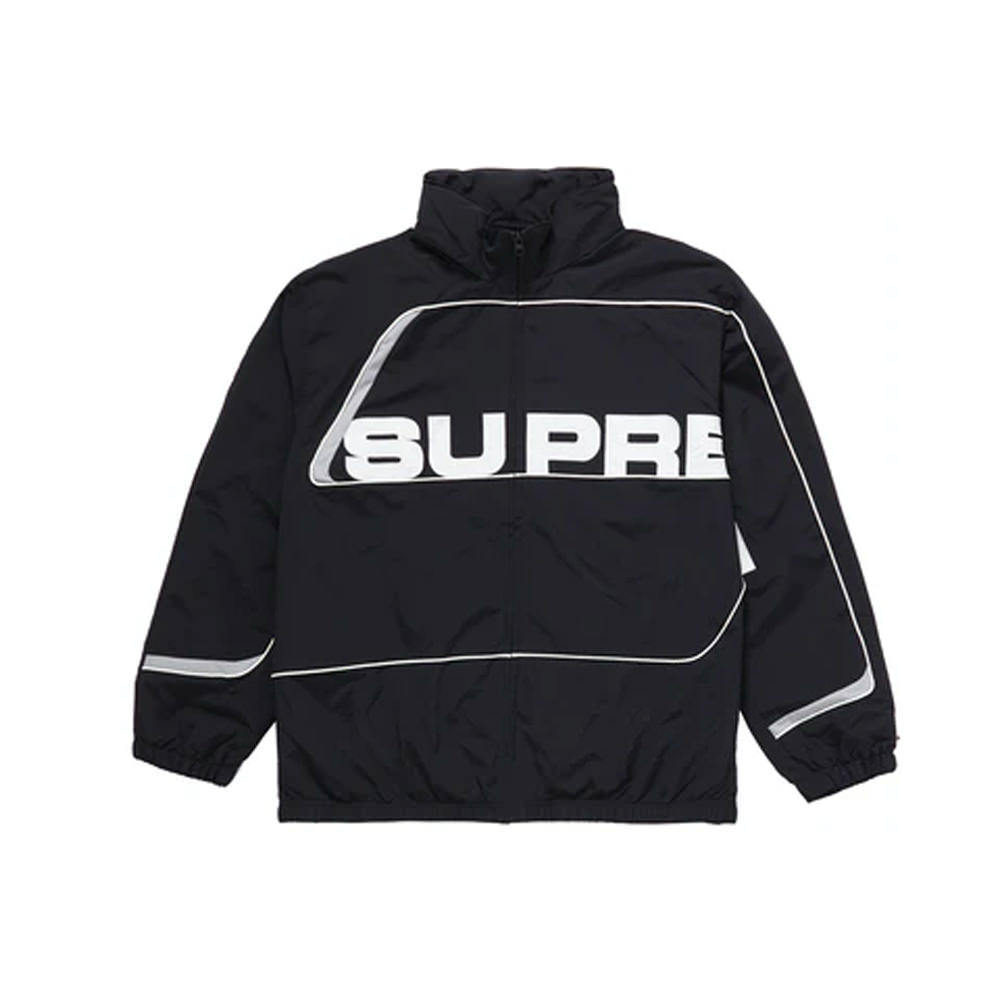 Supreme Logo Ripstop Hooded Track Jacket Black Men's - FW21 - US