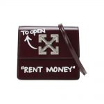 OFF-WHITE “RENT MONEY” 0.7 Jitney Bag Bordeaux