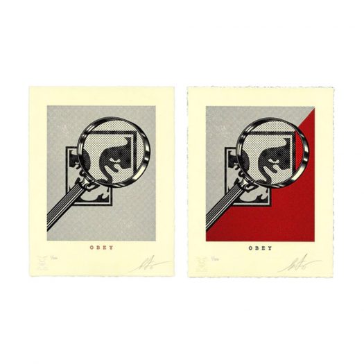 Shepard Fairey Obey Magnifying Glass Letterpress Print Set (SIgned, Edition of 350)