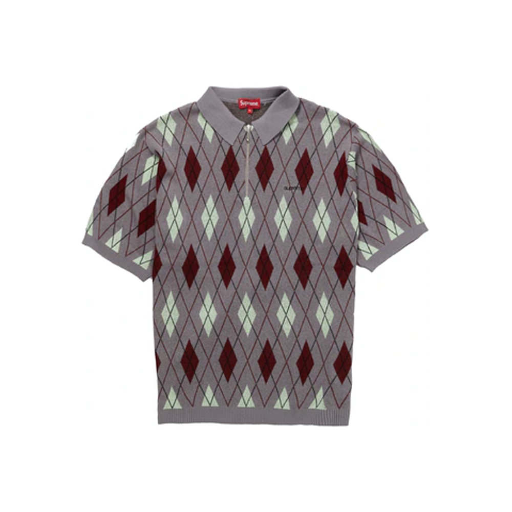 argyle zip polo