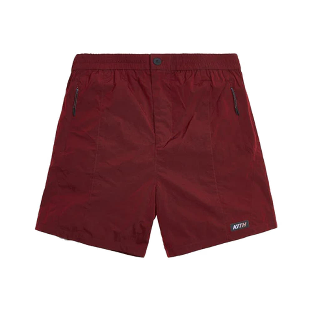 Kith Solid Sporty Wrinkle Short Red Dahlia