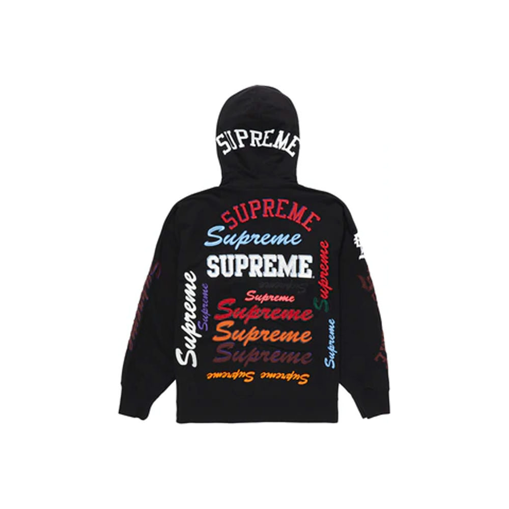 Black and red supreme hot sale hoodie