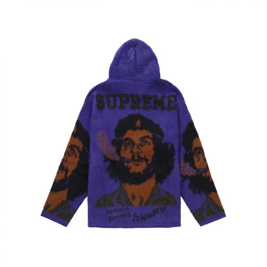 Supreme Che Hooded Zip Up Sweater Purple