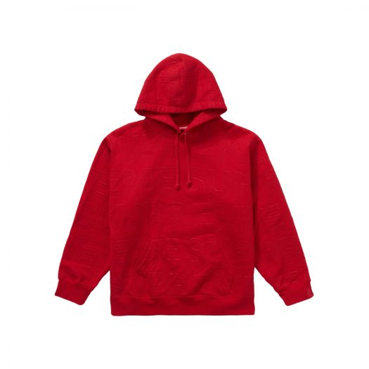 Supreme Embossed Logos Hooded Sweatshirt Red