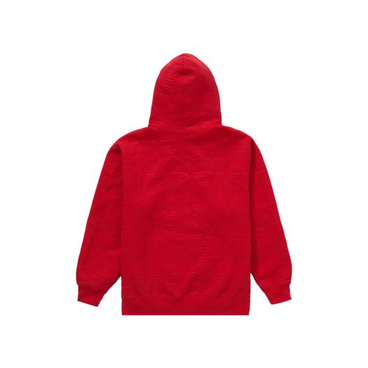 Supreme Embossed Logos Hooded Sweatshirt Red