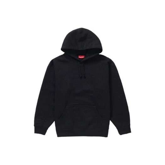 Supreme Embossed Logos Hooded Sweatshirt Black