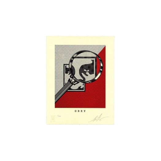 Shepard Fairey Obey Magnifying Glass Letterpress Print (SIgned, Edition of 350) Red