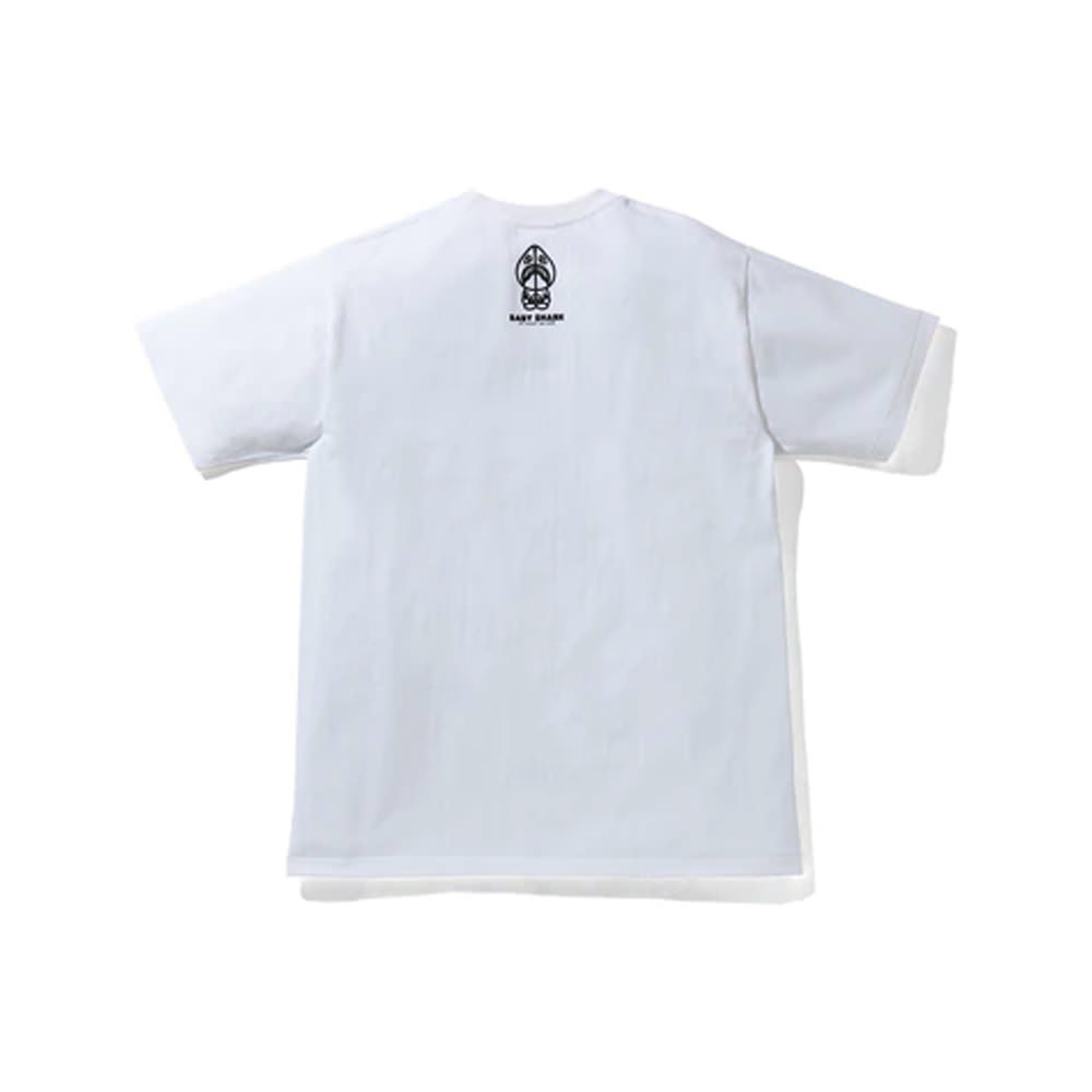 Bape Baby Milo Shark College Tee White/navyBape Baby Milo Shark