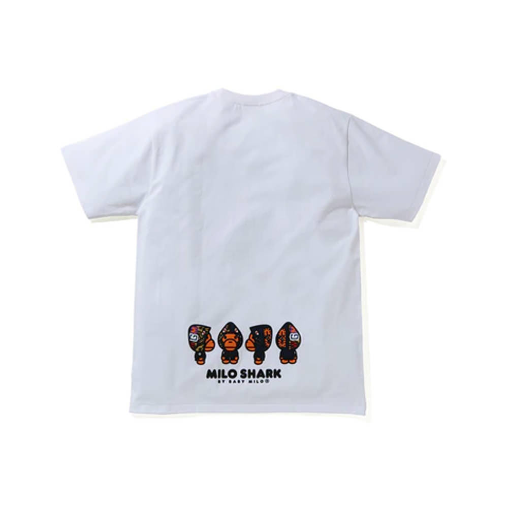 Bape Milo Shark Tee White navyBape Milo Shark Tee White navy OFour