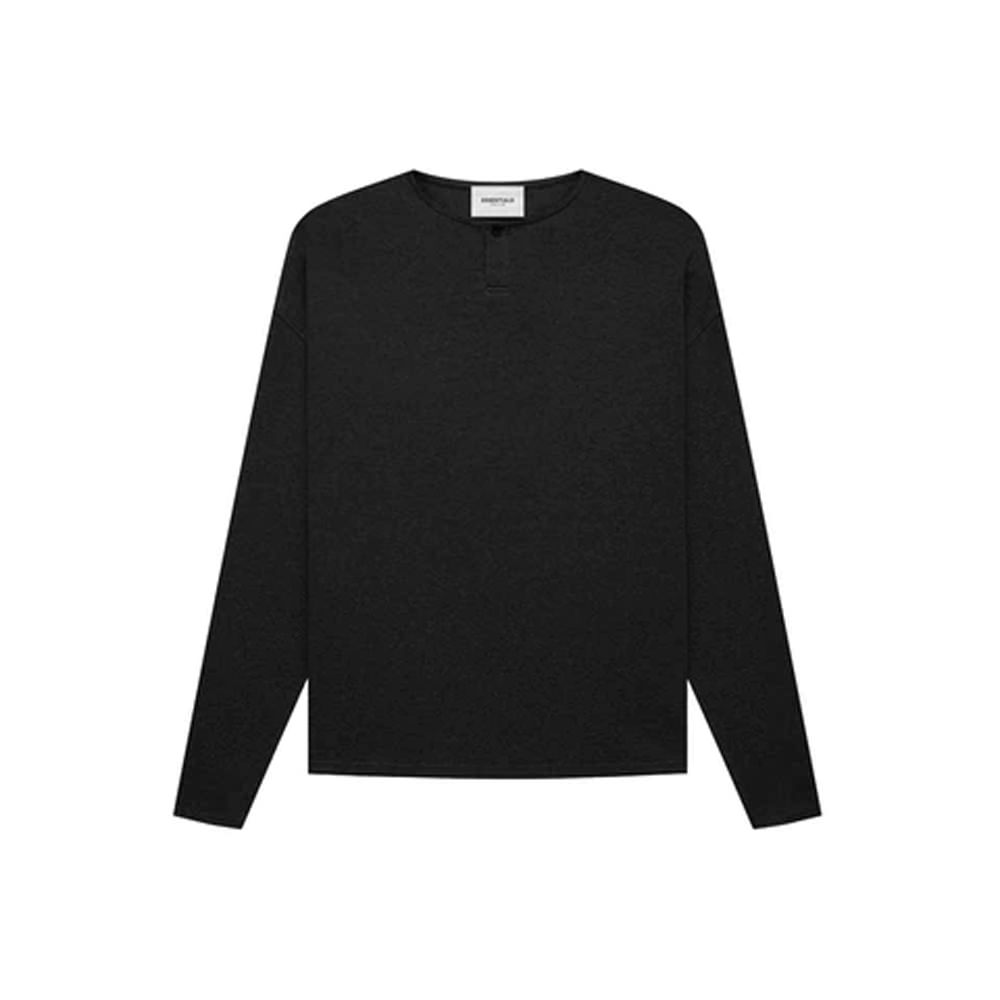 Fear of God Essentials Thermal L/S Henley BlackFear of God Essentials ...