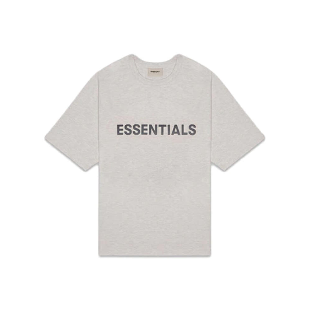 Fear of God Essentials Boxy T-Shirt Applique Logo Heather Oatmeal