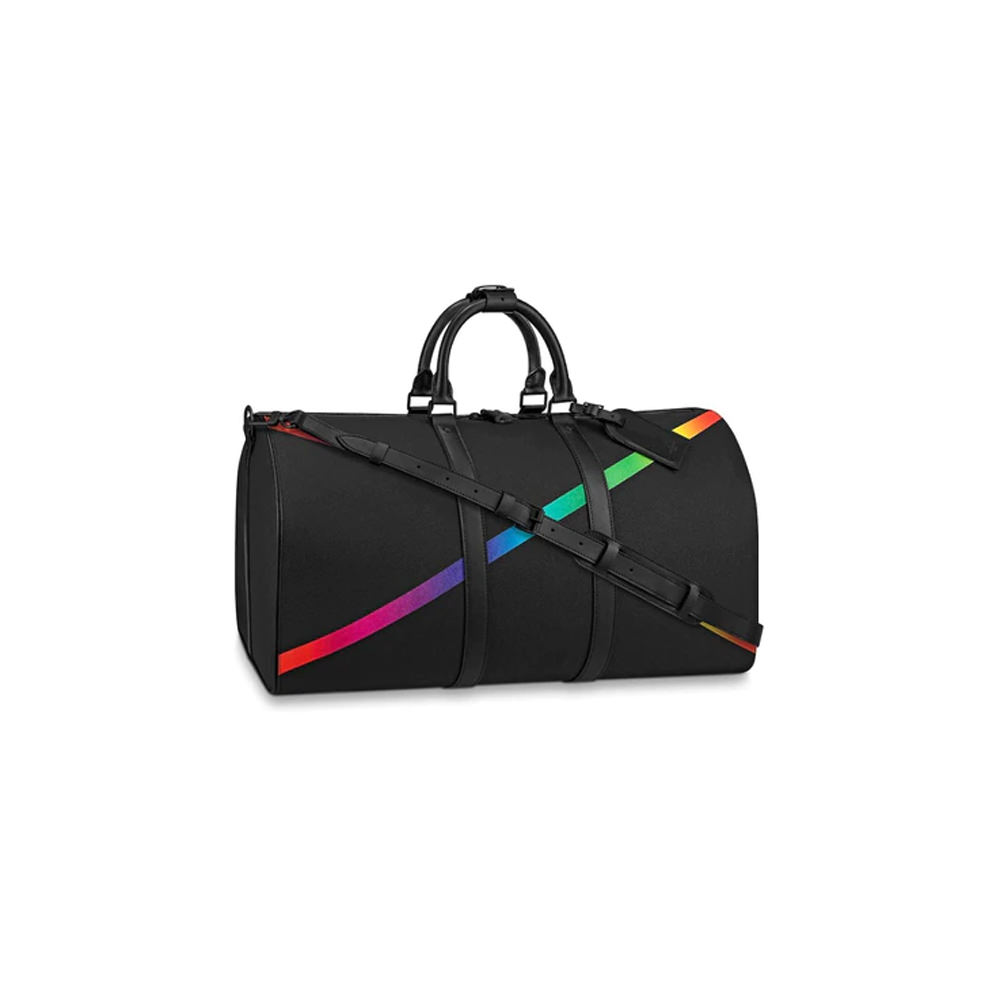 Louis Vuitton Keepall Bandouliere 50 with matted black and orange