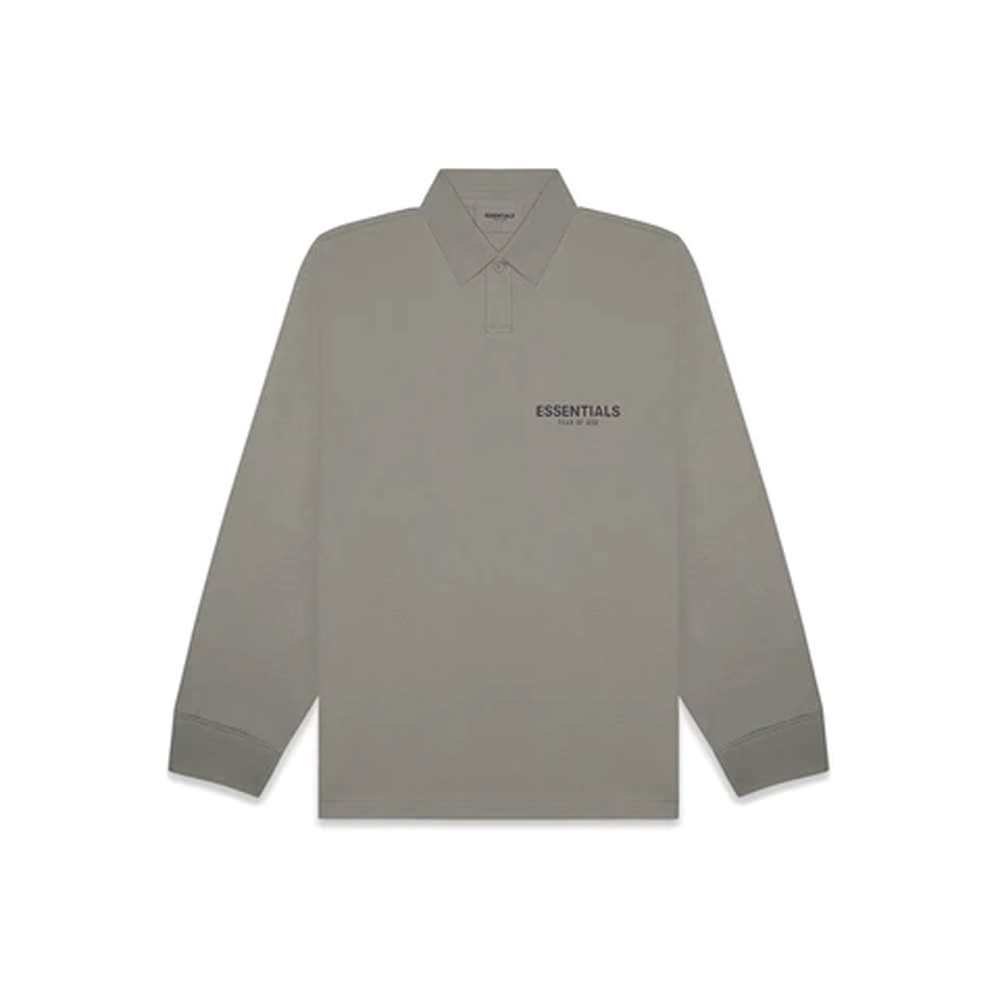 Fear of God Essentials Long Sleeve Boxy Polo Cement