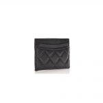 Chanel CC Card Holder Quilted Diamond Caviar Gold-tone Black