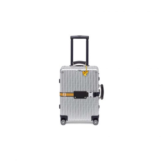 Fendi x Rimowa Cabin Trolley Luggage Zucca Yellow Web Belt Silver