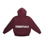 Fear of God Essentials Graphic Pullover Hoodie Burgundy
