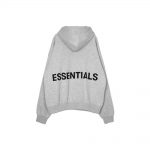Fear of God Essentials Logo Pullover Hoodie Grey (With Black Print