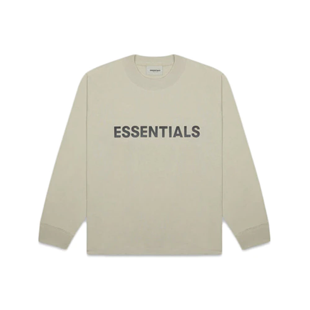 Fear of God Essentials Boxy Long Sleeve T-Shirt Applique Logo Moss