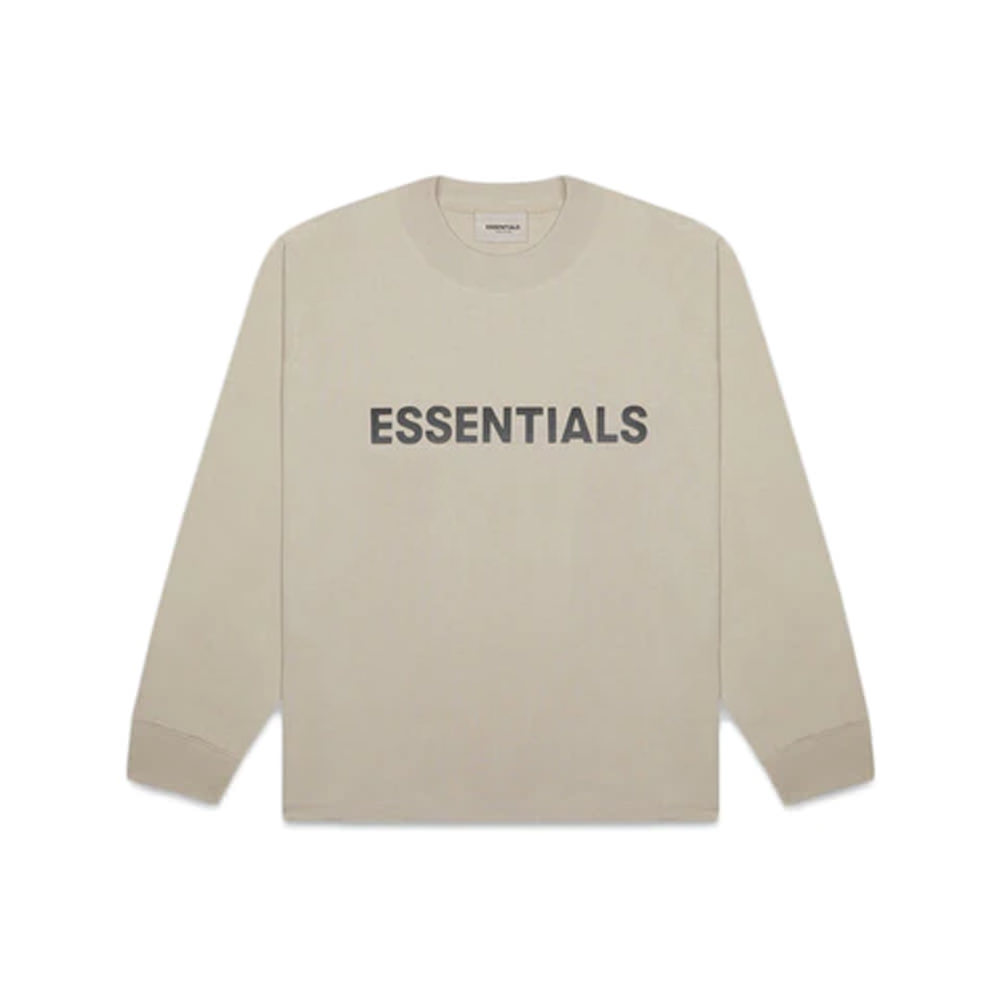 Fear of God Essentials Boxy Long Sleeve T-Shirt Applique Logo Olive/Khaki