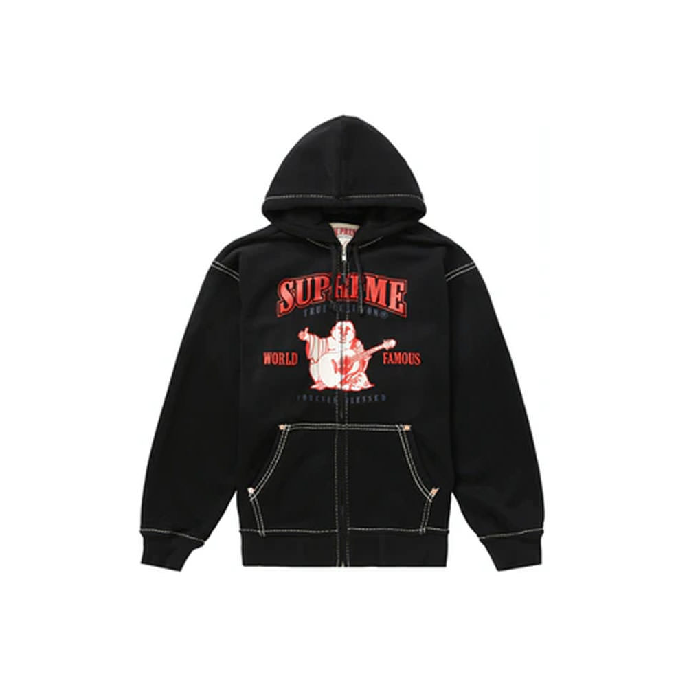 Supreme True Religion Zip Up Hooded Sweatshirt Black