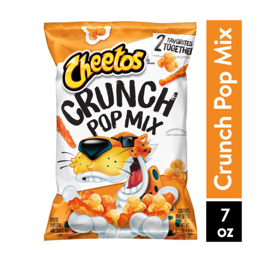 Cheetos Crunch Pop Mix, Cheese Popcorn and Snack Mix, 7 oz Bag