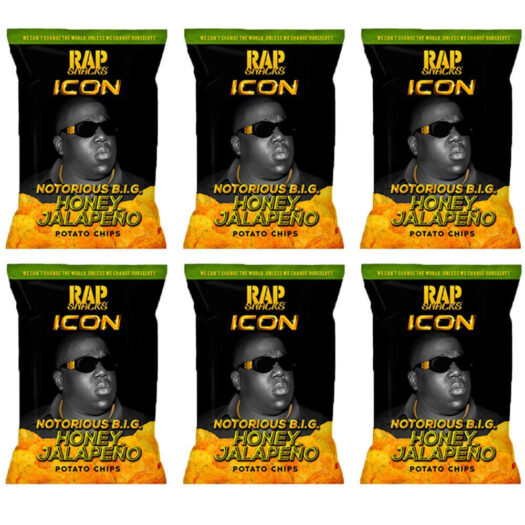 Rap Snacks Featuring Hip-Hop Stars (Pack of 6) (Notorious BIG ICON Honey Jalapeno Potato Chips