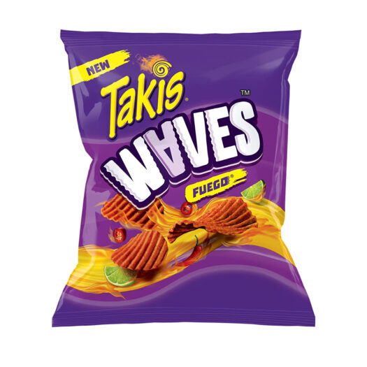 Takis Waves – Fuego Flavor Spicy Chips (Hot Chili Pepper & Lime), 2.5 Oz, Waves Fuego