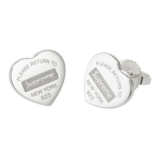 Supreme Tiffany & Co. Return to Tiffany Heart Tag Stud Earrings (Set of 2) Silver
