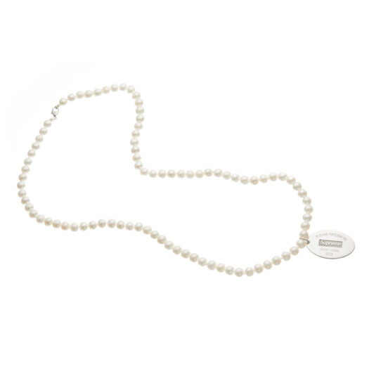 Supreme Tiffany & Co. Return to Tiffany Oval Tag Pearl Necklace Silver