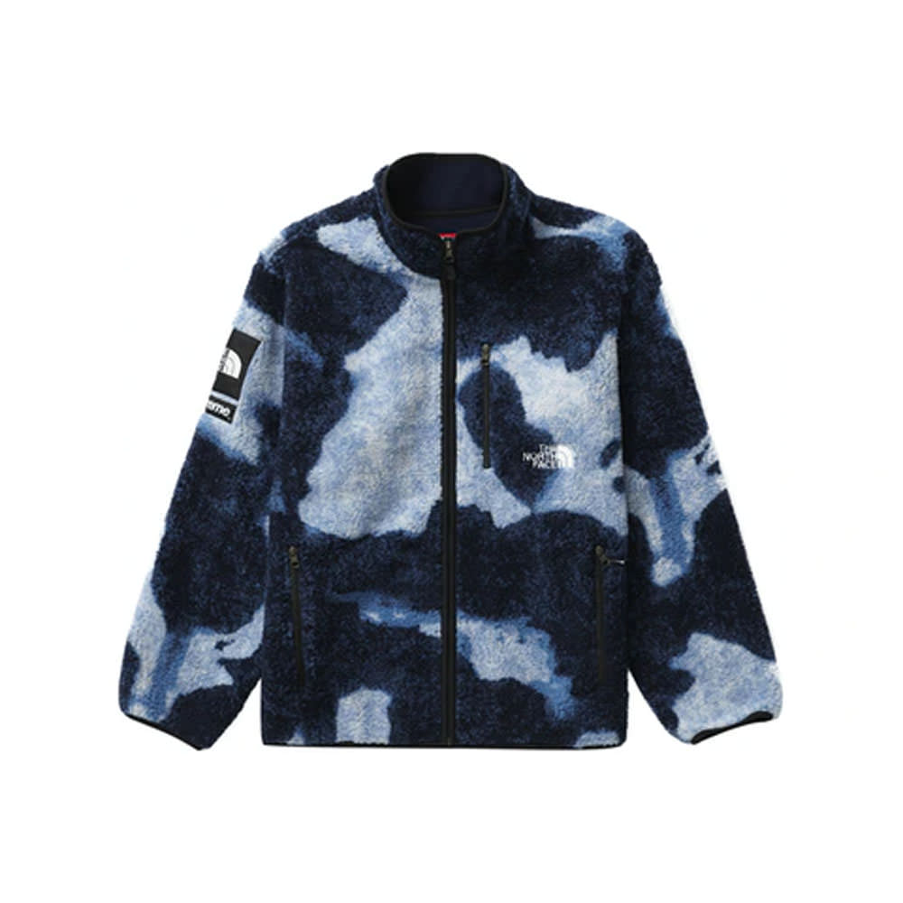 Supreme The North Face Bleached Denim Print Fleece Jacket