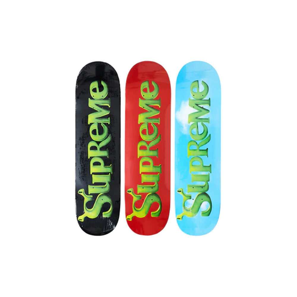 Supreme Shrek Skateboard Deck Red