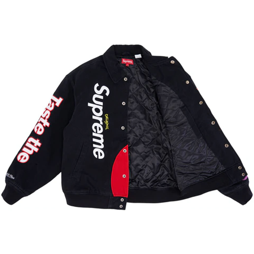 Supreme Skittles Mitchell & Ness Varsity Jacket Black Men's - FW21 - US