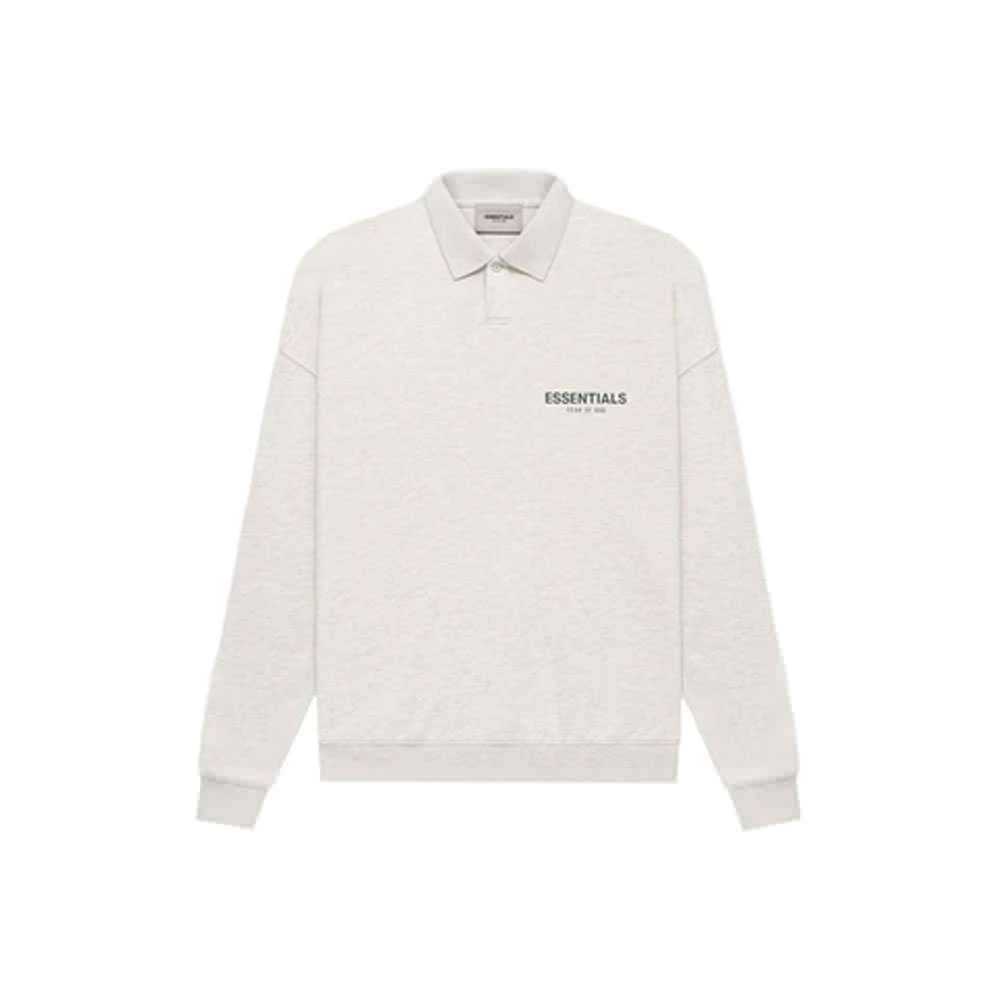 Fear of God Essentials Core Collection L/S Polo Light Heather Oatmeal