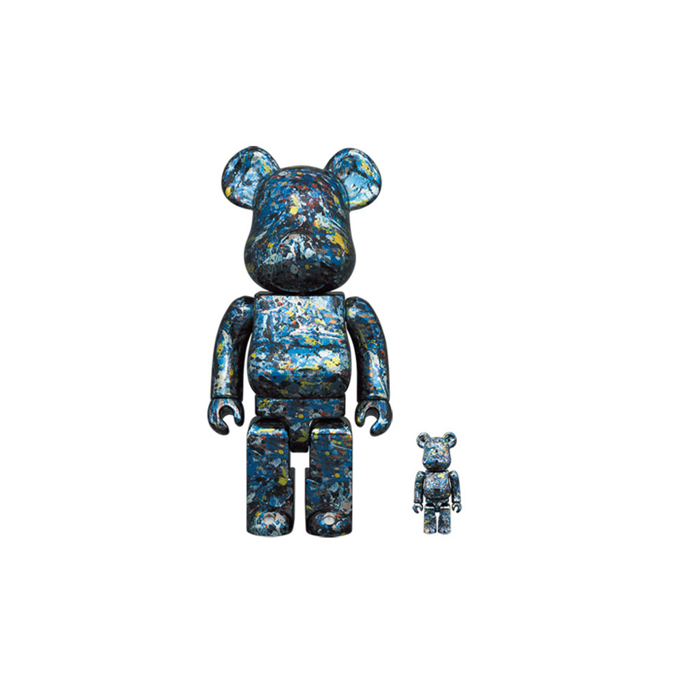 Bearbrick Jackson Pollock Studio 100% u0026 400% Set Chrome Ver. (FW21)