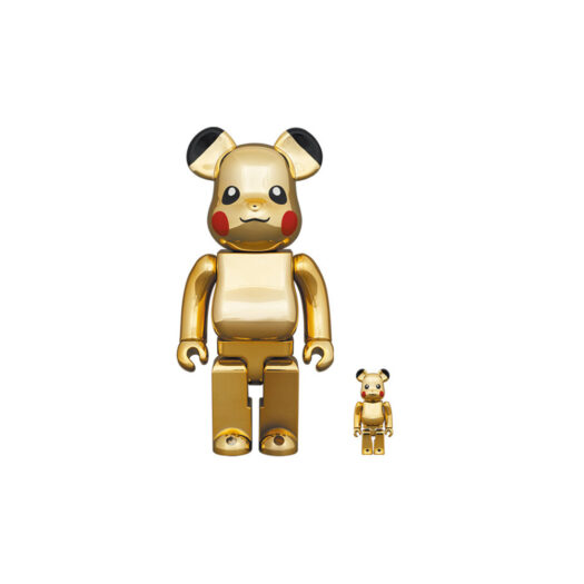 Bearbrick Pikachu 100% & 400% Set Gold Chrome Ver. (FW21)
