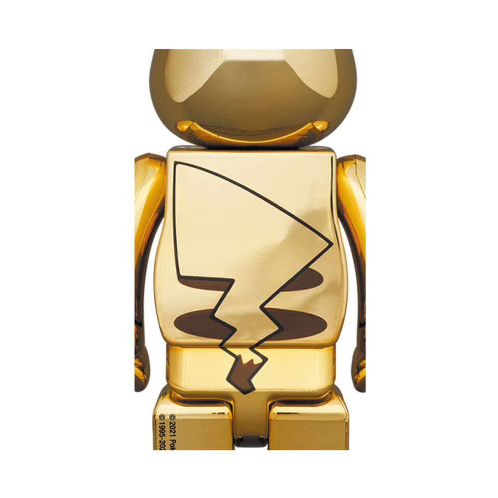 Bearbrick Pikachu 100% & 400% Set Gold Chrome Ver. (FW21)Bearbrick