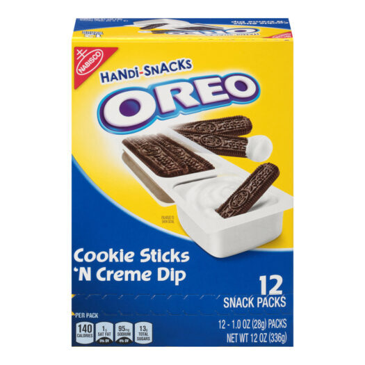 Handi-Snacks OREO Cookie Sticks 'N Crème Dip Snack Packs, 1 Box of 12 Snack Packs