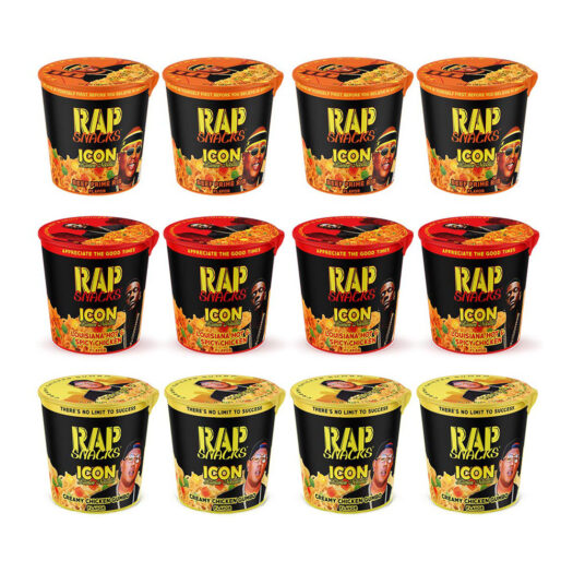 Rap Snacks Featuring Hip-Hop Stars Ramen Noodles (Pack of 12) (Master P, E-40, Boosie Variety Pack)