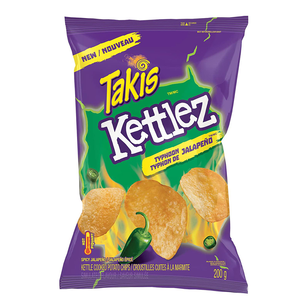 Takis Kettlez Typhoon Jalapeno Kettle Cooked Chips, 200g/7.1 oz