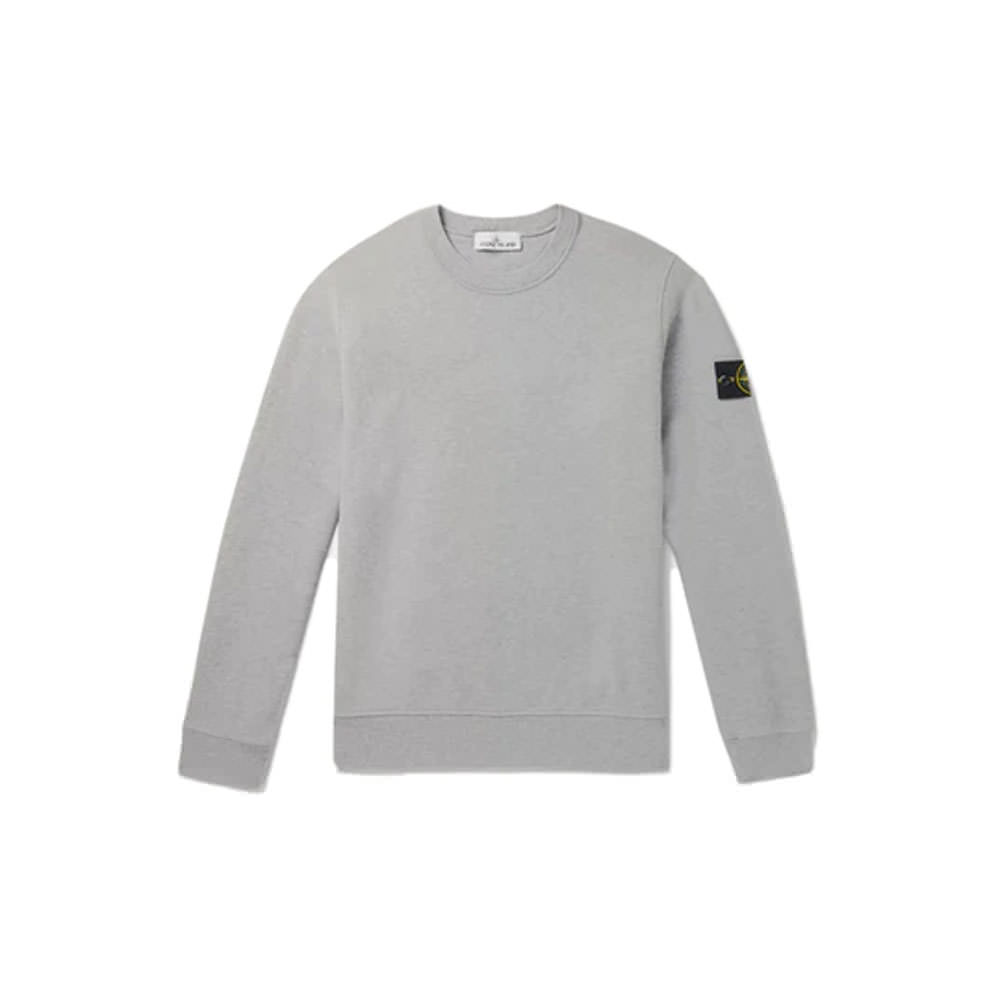 Stone Island Logo Appliquéd Mélange Cotton Jersey Sweatshirt GreyStone ...