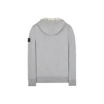 Stone Island 64220 Brushed Cotton Fleece Zip Up Hooded Sweatshirt Dust