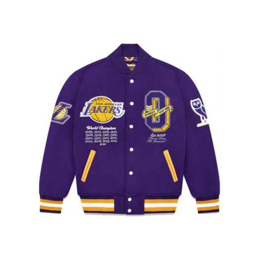 OVO x NBA Lakers Varsity Jacket Purple