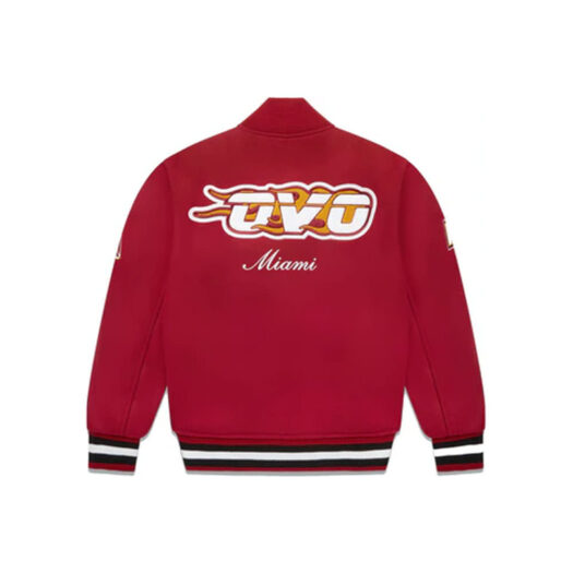 OVO x NBA Heat Varsity Jacket Red