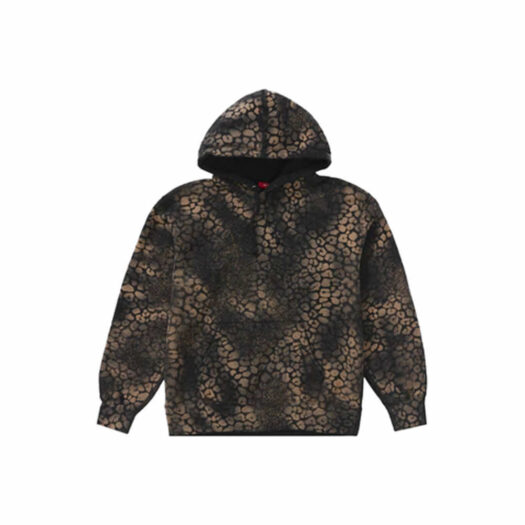 Supreme Bleached Leopard Hooded Sweatshirt Black