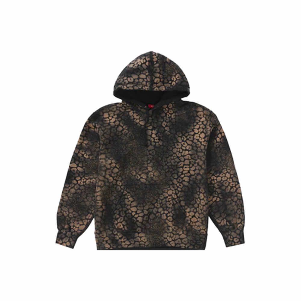 Supreme Bleached Leopard Hooded Sweatshirt BlackSupreme Bleached ...
