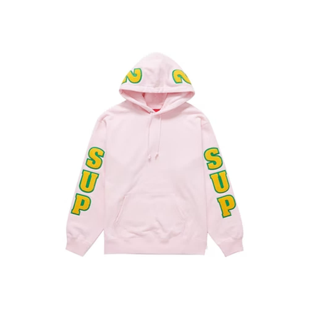 Supreme Team Chenille Hooded Sweatshirt Light PinkSupreme Team Chenille Hooded Sweatshirt Light Pink OFour