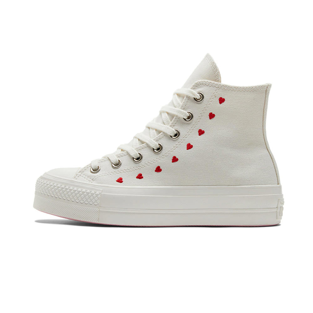 Converse Chuck Taylor All-Star Lift Hi White Red (W)Converse Chuck ...